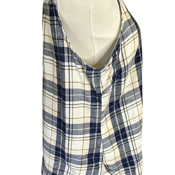 Maurices Womens Size Large Button Front Shirt Blue Yellow Plaid Sleeveless - Picture 4 of 11